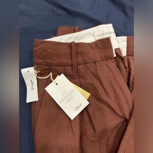 NWT Aritzia Wilfred Linen Effortless Pant - Regular length, mocha sorbet